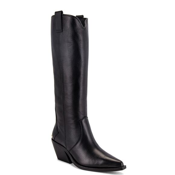 ANINE BING Tall Tania Leather Boots - 39 Black - Picture 2 of 5